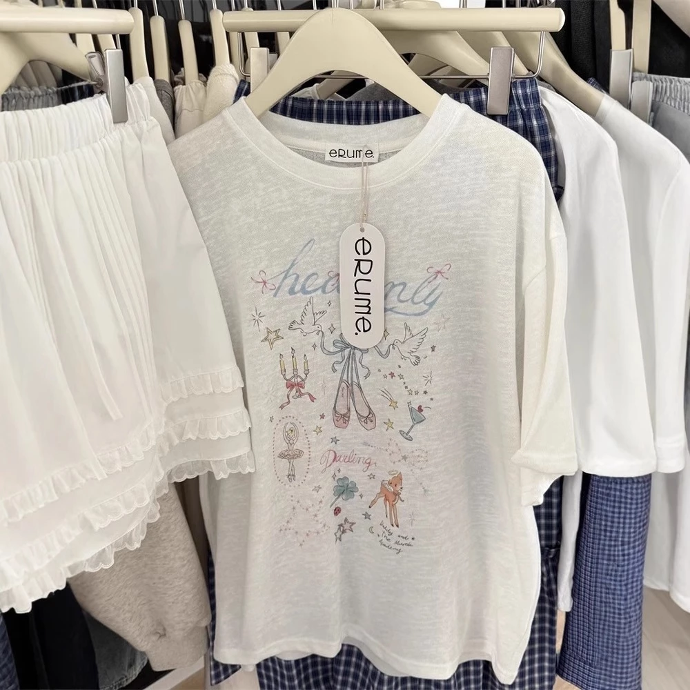 พร้อมส่ง Sweet & Comfy Heavenly Over size T-Shirt ตัวนี้น่ารัก🎀🩰 ผ้านิ่มจริง ใส่สบายมากก (ภาพถ่ายจากสินค้าจริงค่ะ)