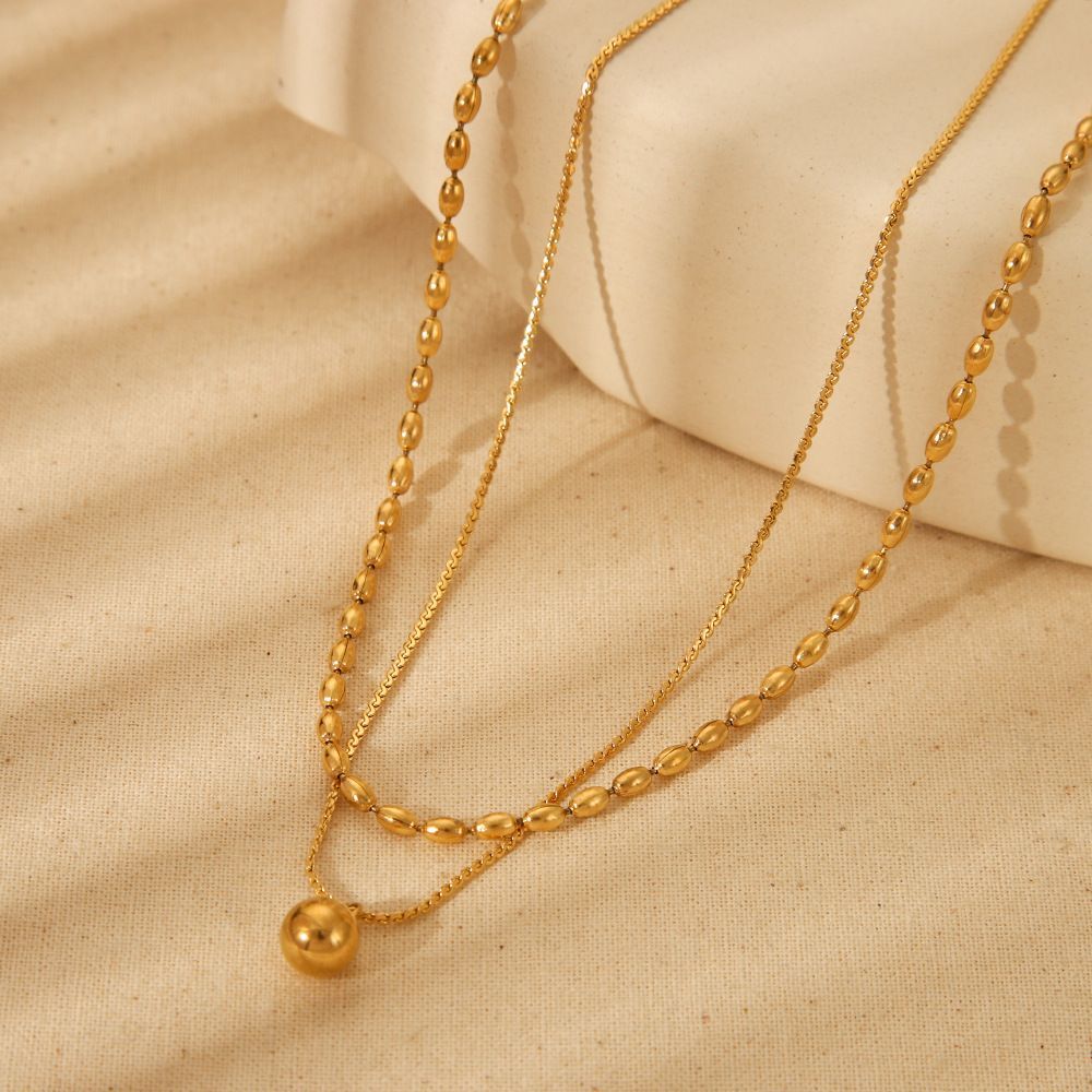 Madame luxury - สร้อยคอ สร้อยคอเกาหลีเกาใจ สร้อยคอแฟชั่น ไม่ลอกไม่ดำ 2เรเยอร์ รหัสสินค้า 05 - รูปที่ 2