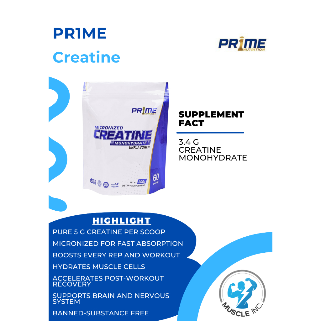 PR1ME- Creatine Monohydrate 300g พร้อมส่ง!!