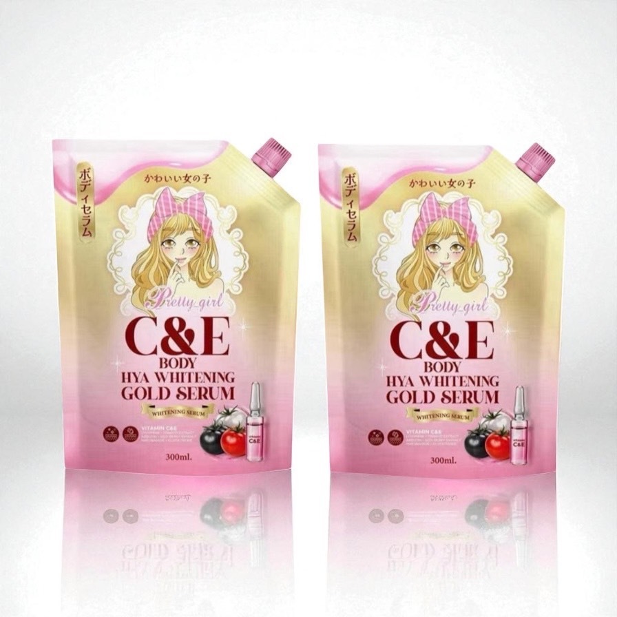 ✅ส่งฟรี✅ 1เเถม1 เซรั่มไฮยารูรอเนต ไวท์เทนนิ่ง บอดี้ เซรั่ม PRETTY GIRL C&E WHITENING BODY SERUM