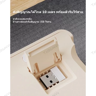 TechSavvy คีย์บอร์ดบลูทูธไร้สาย FreeWolf M96 2.4Ghz+บลูทูธ PBT KeyCap แสดงผลตัวเลข for PC/IOS/Mac OS Mechanical Keyboard