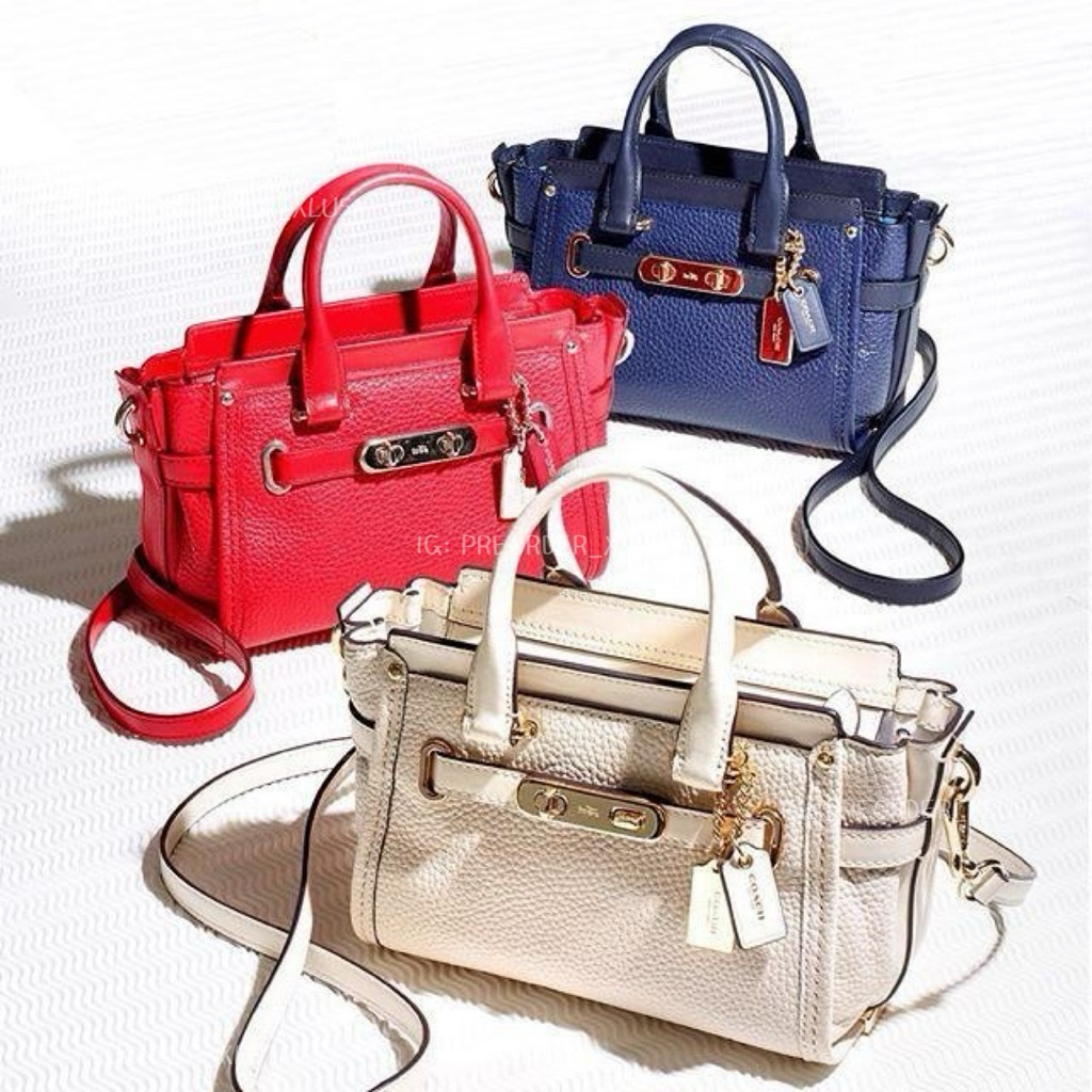 กระเป๋า Coach Swagger 20 In Pebble Leather แท้ 💯%