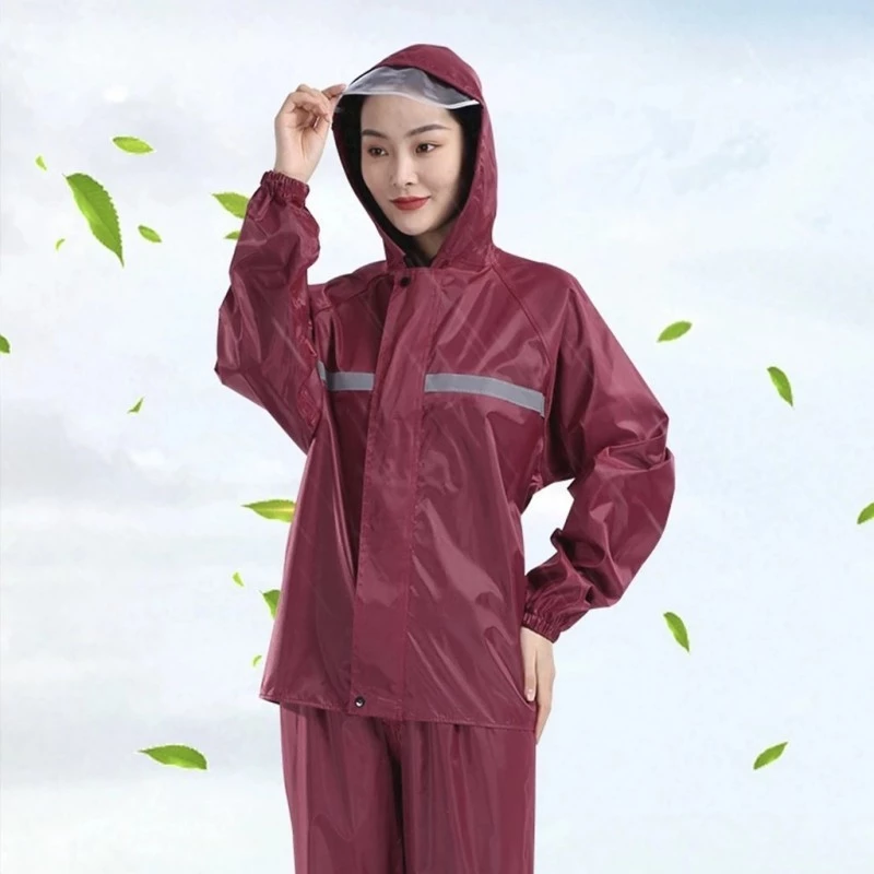 เสื้อกันฝน+กางเกง แถบสะท้อนแสง ผ้าหนา กันน้ำ Raincoat Suit thumbnail 8
