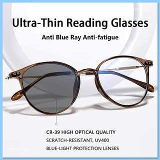 แว่นกรองแสงสีฟ้าแบบโฟโตโครมิก -50° -400° แว่นตาสายตาสั้นป้องกันรังสีรอบกรอบแฟชั่นสำหรับผู้ชายและผู้หญิงเลนส์ที่ถอดออกได้
