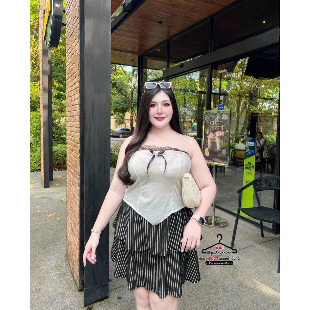 CF-S3S2💕 ชุดเซต 2ชิ้น เกาะ อก เวียดนามเวียดใจ❤️🫶  เสื้อผ้าร่อง อก 38-50