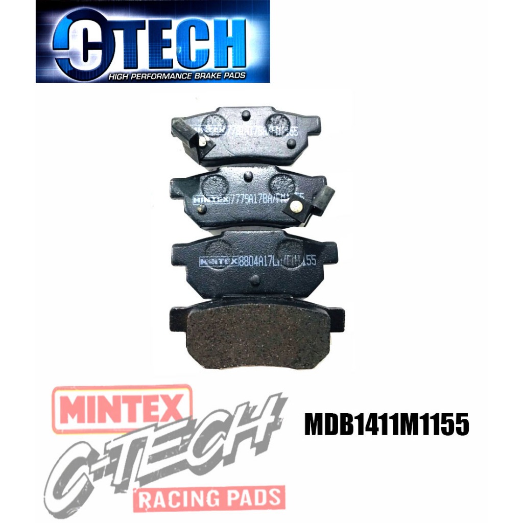 MINTEX C-Tech ผ้าเบรคเกรด Hi Performance ซี่รีย์ M1155 คู่หลัง ฮอนด้า HONDA City 1.3, 1.5, Type Z ปี