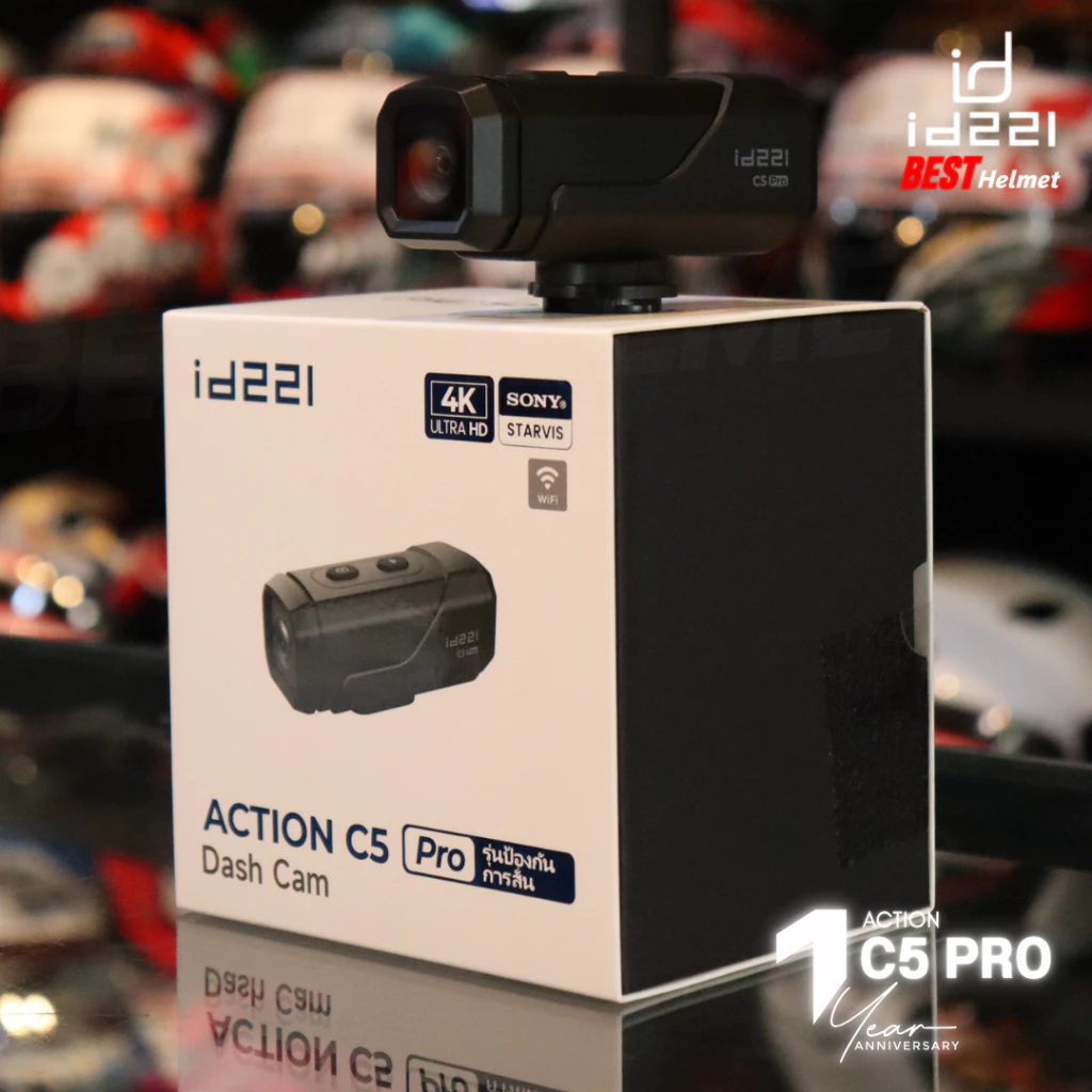 กล้องติดหมวกกันน็อค ACTION C5 Pro - ID221 ภาพคมชัดระดับ 4K thumbnail 4