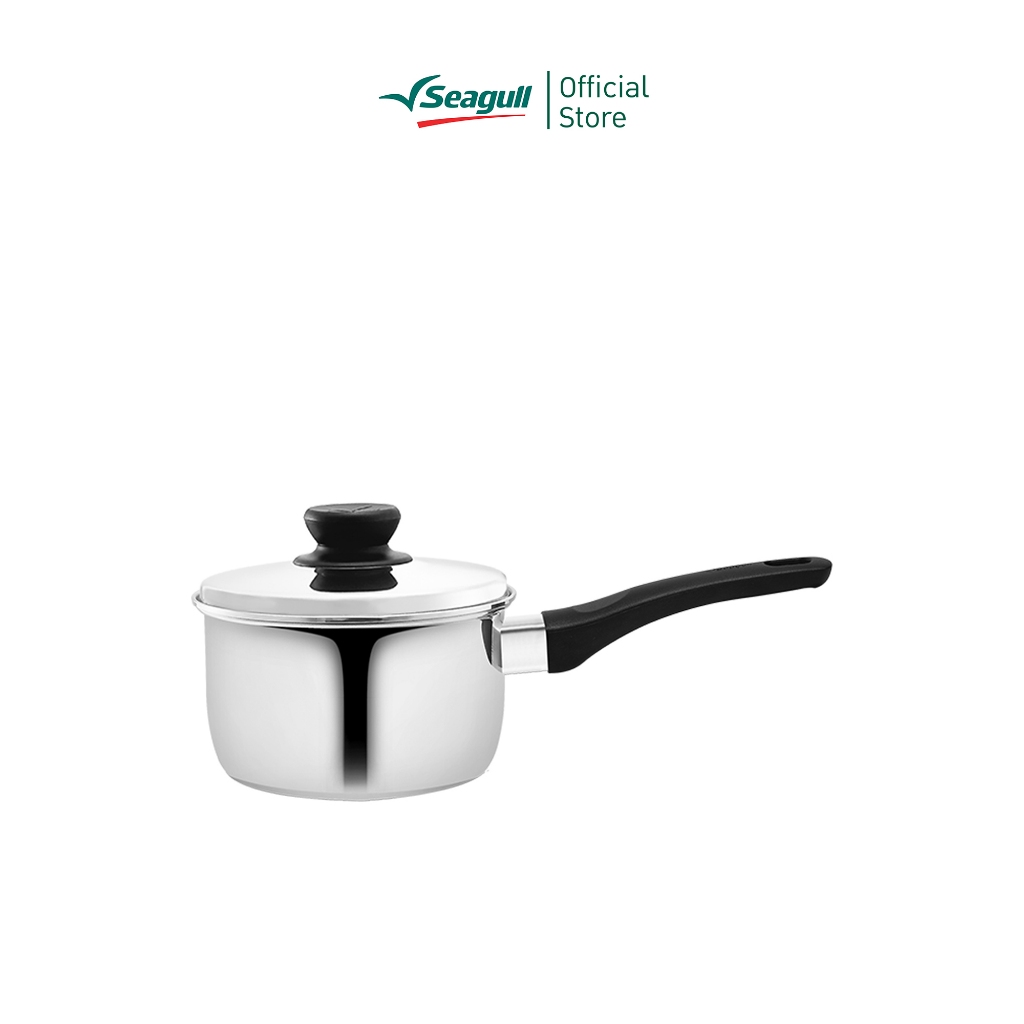 Seagull หม้อด้าม ออร่า ขนาด 18 ซม. (ฝาแก้ว) Aura Sauce Pan (Glass Lid)