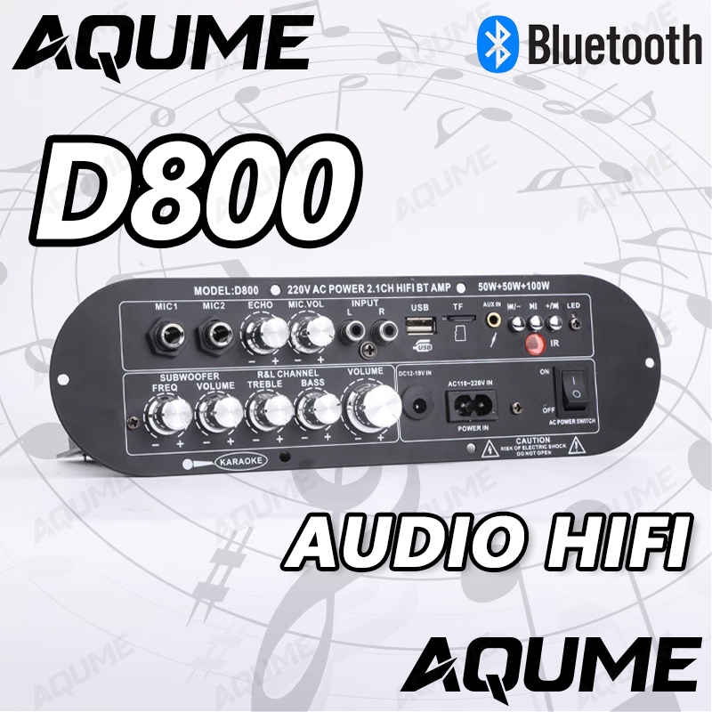 D800แอมป์จิ๋ว AC220V D12~24V เครื่องขยายเสียงบลูทูธแอมขยายเสียงเครื่องขยายเสียง แอมป์จิ๋วบูทูส