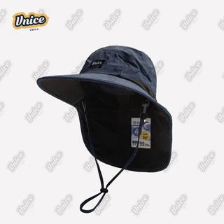 VNICE หมวกกันแดด หมวกบักเก็ตเดินป่า หมวกกันแดด ตั้งแคมป์ ปีนเขา มีสายคล้องคอ ปีกกว้าง