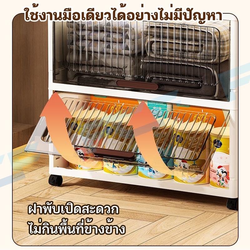 FCF ตู้เก็บของพับได้ กันความชื้น 1 ชั้น 3 ชั้น 5 ชั้น สำหรับคอนโดพื้นที่เล็ก ส่งฟรี 100L-600L - รูปที่ 3