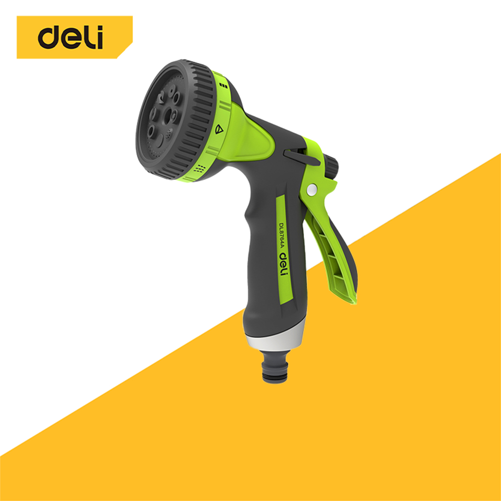 Deli หัวฉีดน้ำ ฝักบัวรดน้ำในสวน ปืนฉีดน้ำ ปรับได้8ระดับ น้ำไหลไม่สะดุด ทนทานไม่แตกหักง่าย Water Gun