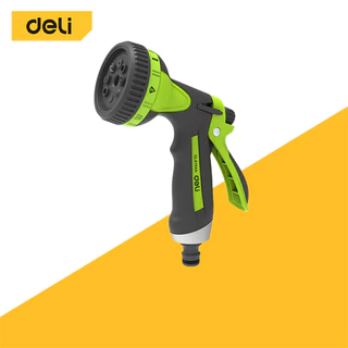 Deli หัวฉีดน้ำ ฝักบัวรดน้ำในสวน ปืนฉีดน้ำ ปรับได้8ระดับ น้ำไหลไม่สะดุด ทนทานไม่แตกหักง่าย Water Gun