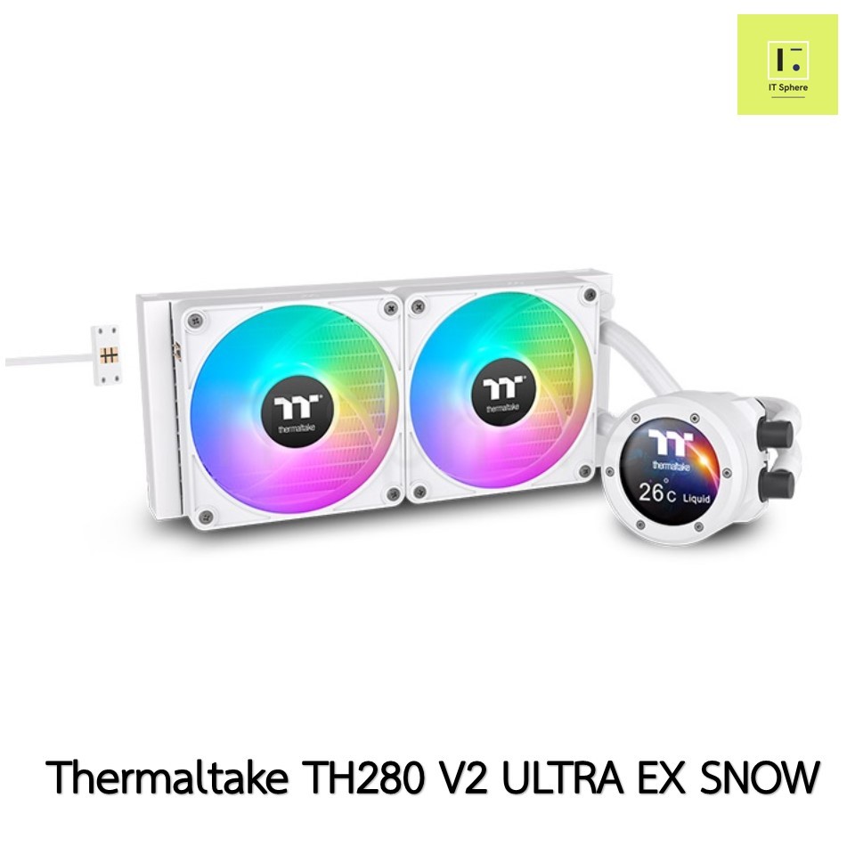 ชุดน้ำปิด 2 ตอน Thermaltake TH280 V2 ULTRA EX SNOW สีขาว LGA 1700 LGA1700  AM4 AM5  AIO cpu cooler 2