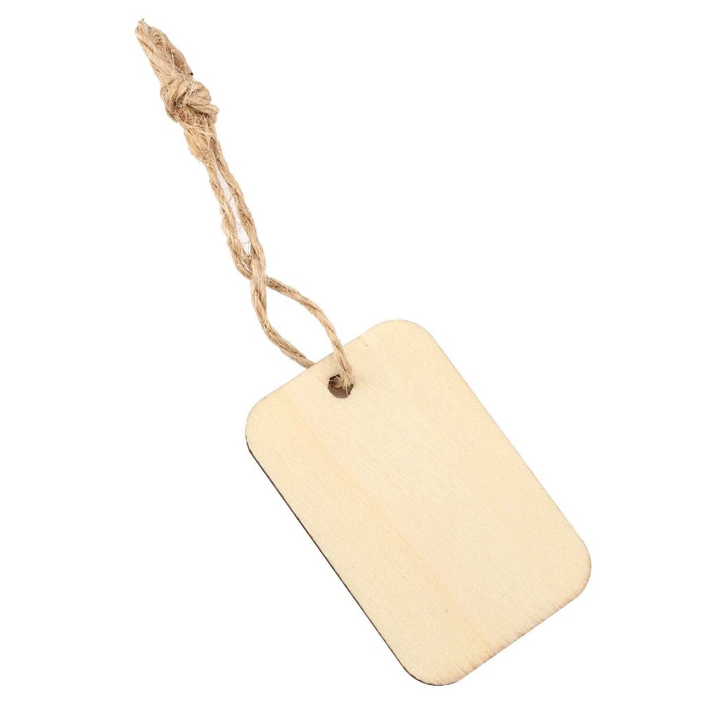 แผ่นไม้ ป้ายห้อย 100ชิ้น +(เชือกป่าน 16 ม. ）ป้ายแท็กไม้ สําหรับตกแต่งงานฝีมือ ไม้อัดเปล่า สำหรับทำพวงกุญแจ D.I.Y - รูปที่ 3