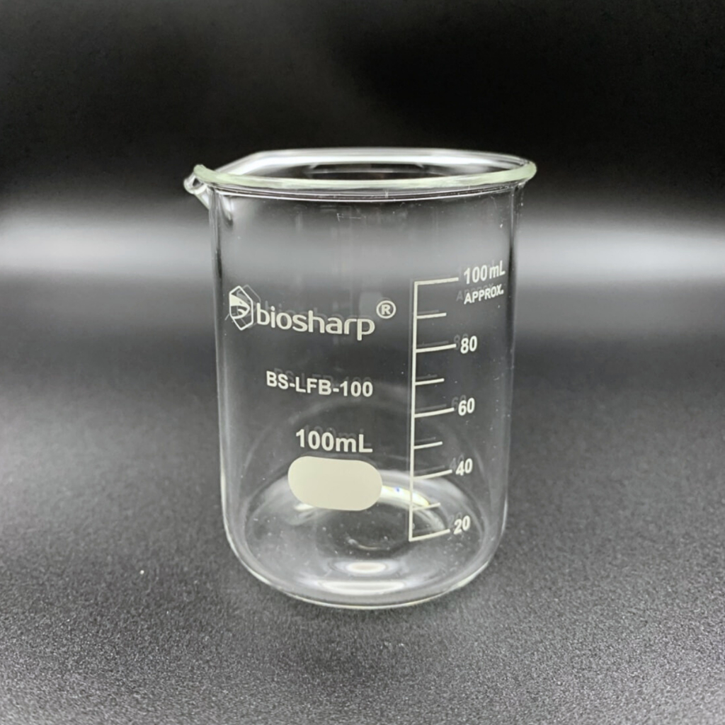 บีกเกอร์แก้ว 100 ml Borosilicate 3.3 | Glass Beaker มีสเกล ทนความร้อน สำหรับห้องแล็บ