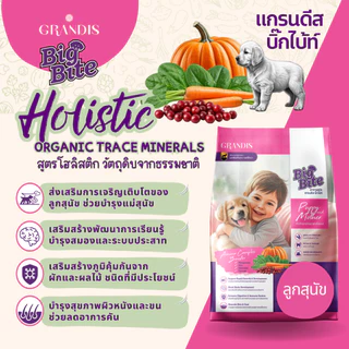 [ซื้อ 1kg แถมฟรีชดราย 1ซอง] อาหารสุนัข แกรนดีสบิ๊กไบ้ท์ 1kg เกรดพรีเมี่ยม ฮอลิสติก GRANDIS BIGBITE