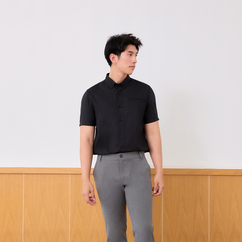 Khaki Bros. - คาคิบรอส - Short Sleeve Shirt Regular Fit - เสื้อเชิ๊ตแขนสั้น ทรง Regular Fit - KM25S017
