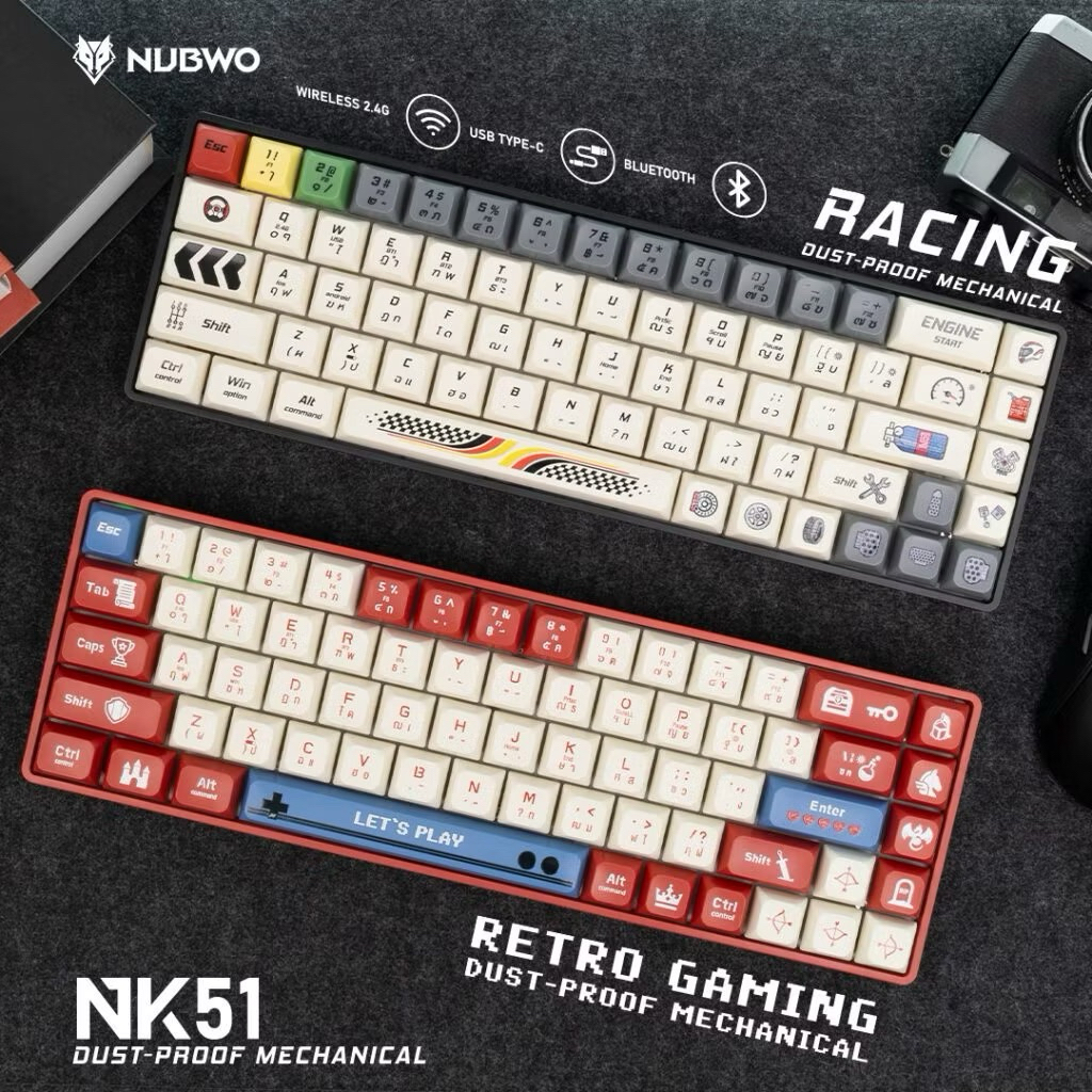 NUBWO  NK50 & NUBWO NK51 WIRELESS MECHANICAL KEYBOARD MINI RGB คีย์บอร์ดไร้สาย เกมมิ่ง เชื่อมต่อได้ 