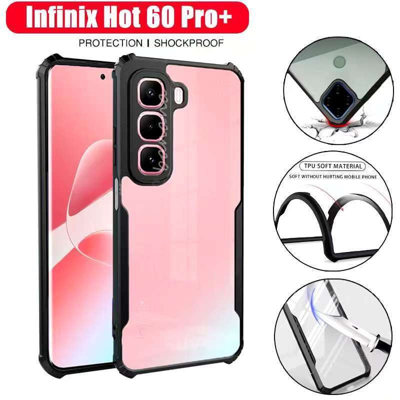 Infinix Hot 60 Pro Plus/Infinix Hot 60 5G/Infinix Hot 60iเคสกันกระแทกขอบสีหลังใสInfinix HOT 60 Pro/I