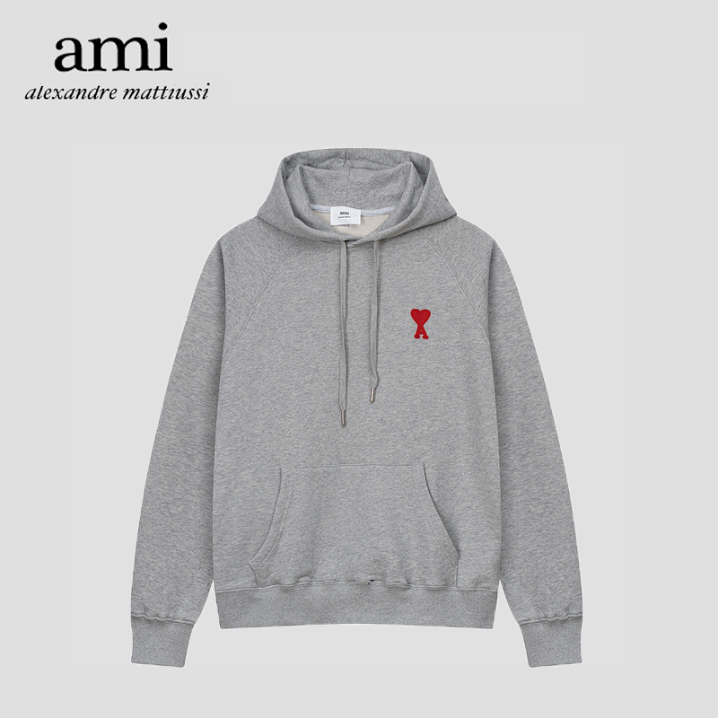 『 AMI Paris 』🇰🇷 แฟชั่น Ami Paris Hoodie Love แขนยาวผ้าฝ้ายหัวใจปัก