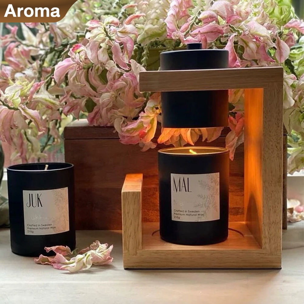 โคมไฟเทียนหอมพร้อมตัวตั้งเวลาและสวิตช์ปรับความสว่าง Candle Warmer ตั้งเวลา หรี่แสง มีโคมอุ่นเทียน