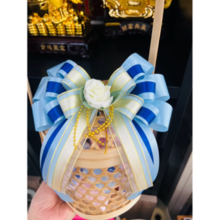 โบว์ ขนาด 15*22 cm คาด2 สี พร้อมดอกไม้ มีหลายสีจ้า