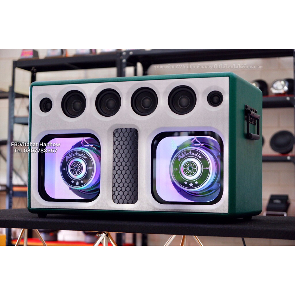 ลำโพงDiy บลูทูธ ตู้แบนพาส ซับ6.5"คู่ มีแบตเตอรี่ในตัว