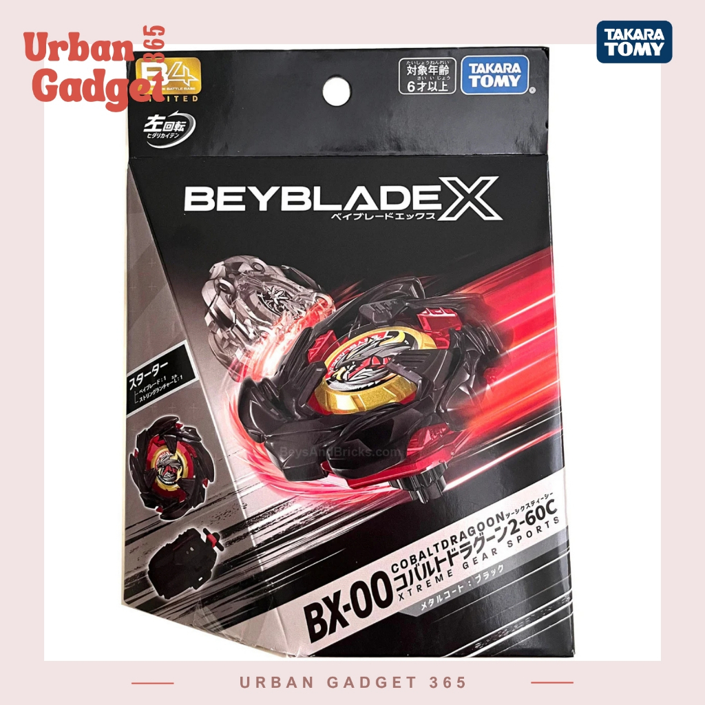 [พร้อมส่งยกกล่อง] BX-00 Cobalt Dragoon 2-60C 🖤 Metal Coat Black | Beyblade X ของแท้ 100% Takara Tomy