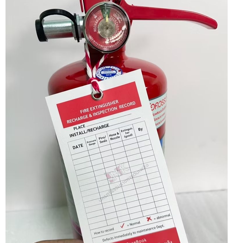 ใบตรวจเช็คถังดับเพลิงเพื่อความปลอดภัย Eng. กันน้ำ Fire Extinguisher Inspection Checklist