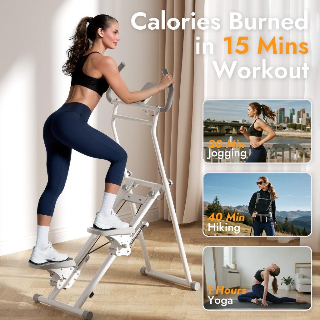 SOLOVER Tair Stepper for Home Workout-แป้นเหยียบขนาดเต็มพร้อมที่วางแท็บเล็ต เครื่องสเต็ปเปอร์แบบพับไ