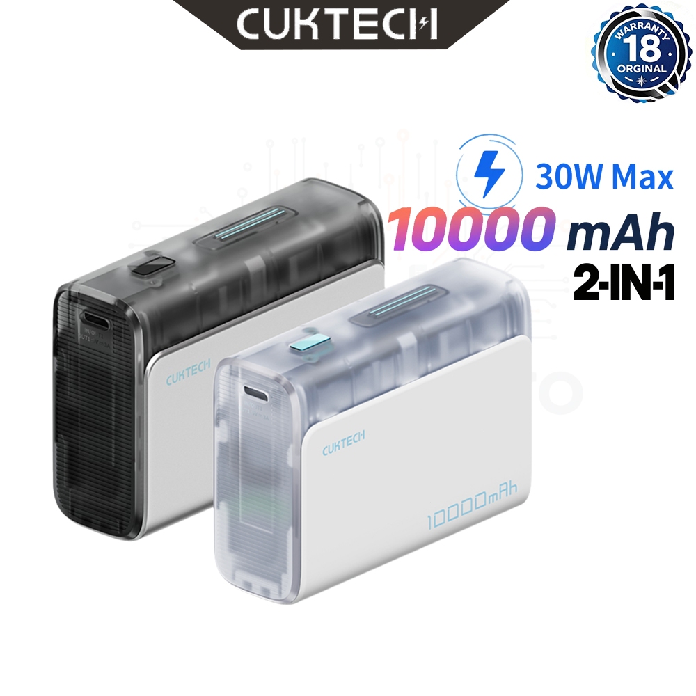cuktech แบตสำรอง ชาร์จไว 10000mAh USB-C 30W และ USB-A 33W-AURA PB100S