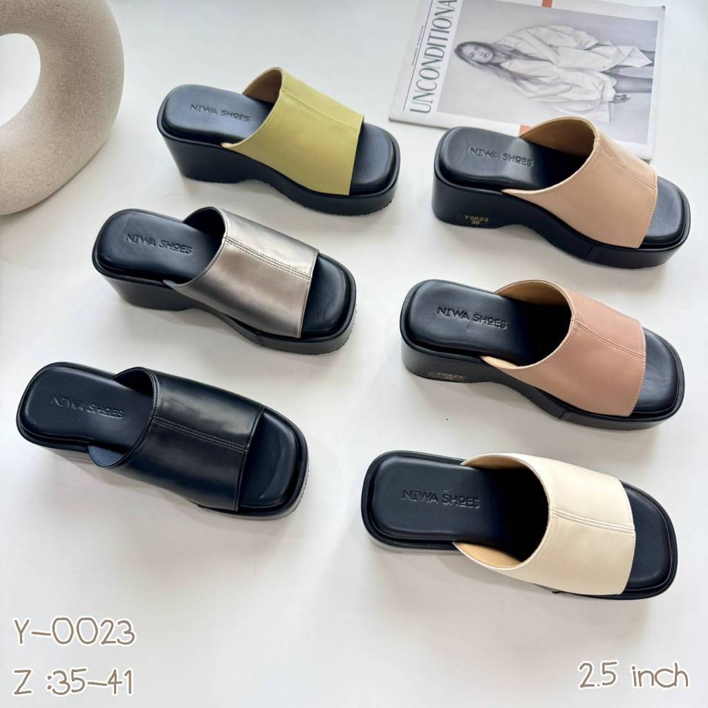 NIWA SHOES รองเท้าแตะ รองเท้าเสริมส้น รองเท้าแฟชั่น รุ่น Y-0023