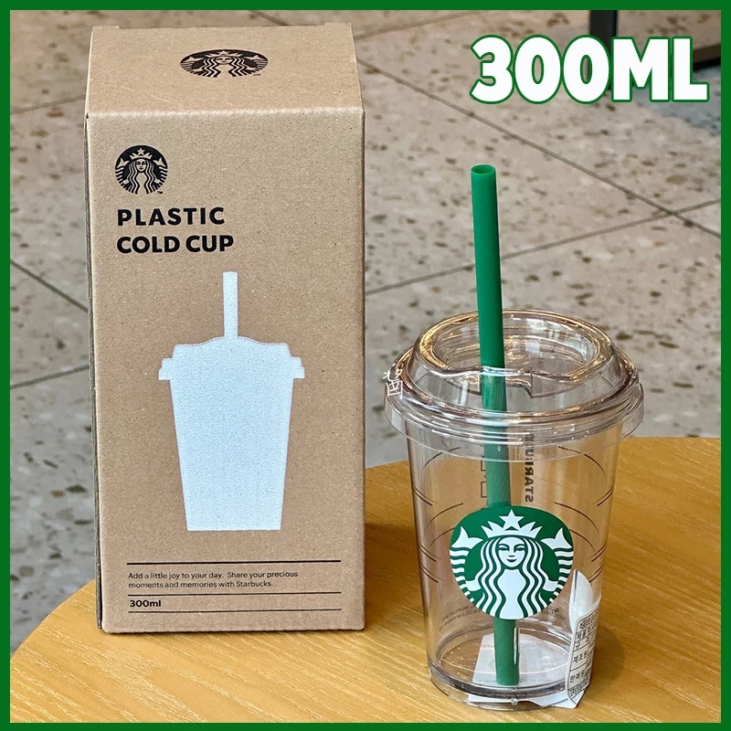 ❤️จัดส่งตลอด 24 ชั่วโมง❤️STARBUCKS Siren Mini Cold Cup 300ml พร้อมฝาปิด+หลอด แก้วพลาสติกหนา งานแข็งแรง
