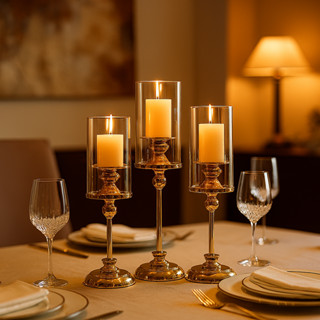 เชิงเทียนโลหะ แบบนิ่ม สไตล์ยุโรป หรูหรา ใช้สําหรับบ้าน ห้องน…