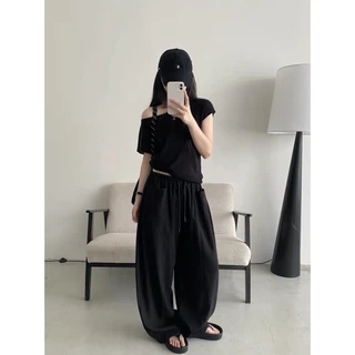 (พร้อมส่ง) กางเกงขายาวแต่งกระเป๋าด้านหน้ารุ่น 6535 TAG WG.WE 🇰🇷