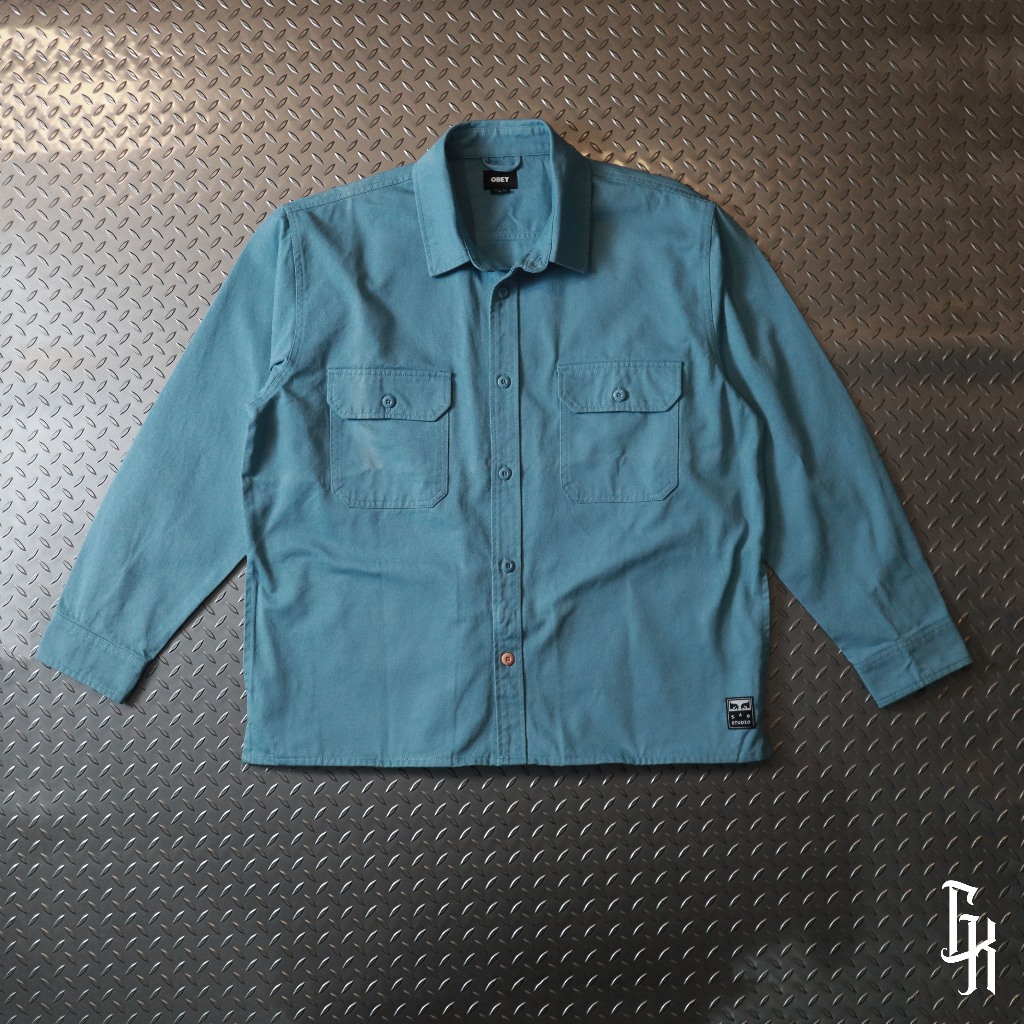OBEY x IAB STUDIO – เชิ้ตแขนยาว สีฟ้า