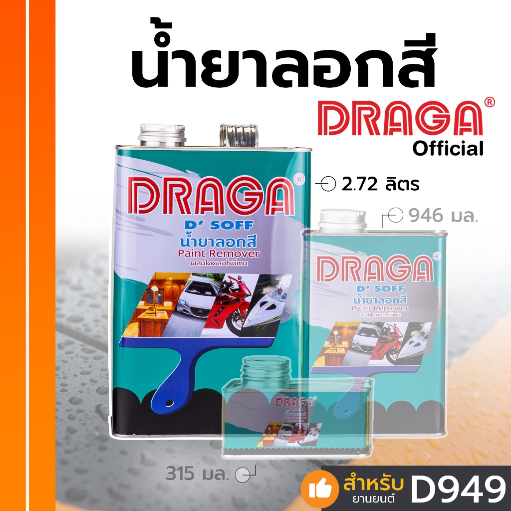 DRAGA น้ำยาลอกสี ลอกสีพื้นผิวต่างๆ โดยไม่ทำลายพื้นผิว ขนาด 2.72 ลิตร