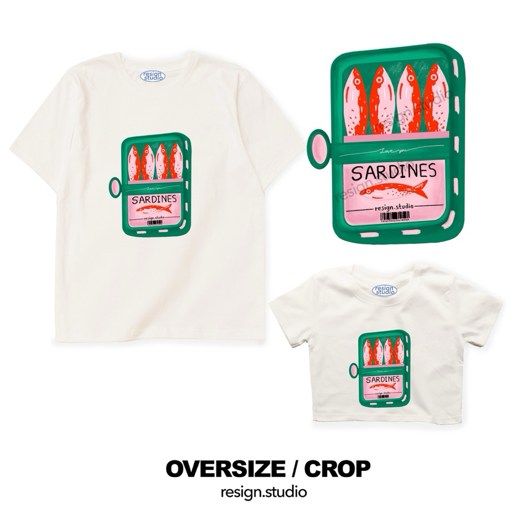 resign.studio - Oversize/Crop ลาย Sardines🐟💞