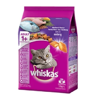 **ไลฟ์มีcode40%**อาหารแมว วิสกัส ราคาถูก Whiskasแบบเม็ด น้ำหนัก 1.2 กก