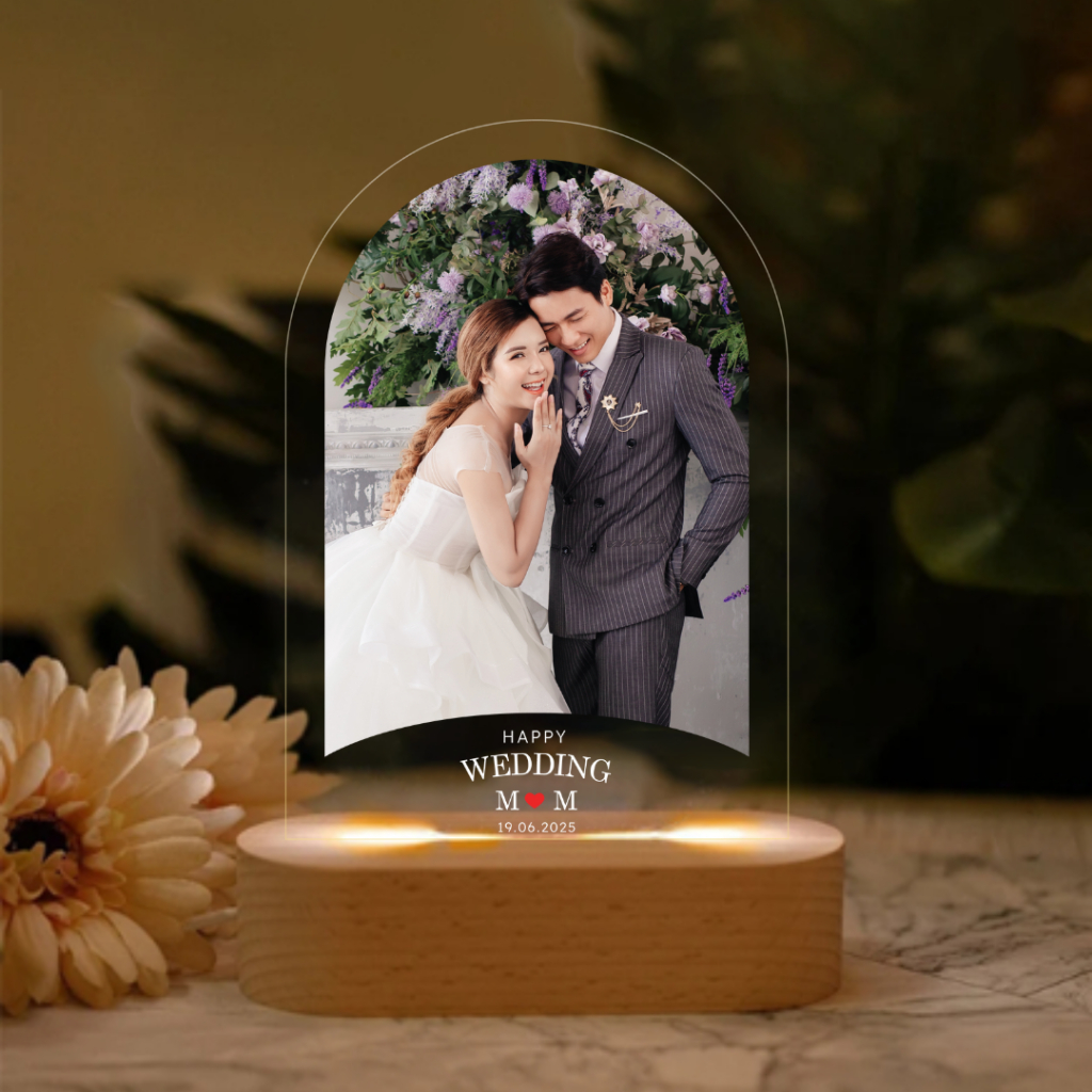 จัดทำ 1-2 วัน Happylife โคมไฟอะคริลิคสั่งทำ Full Photo Curve ของขวัญวันเกิด ของขวัญให้แฟน วาเลนไทน์ แต่งงาน วันครบรอบ