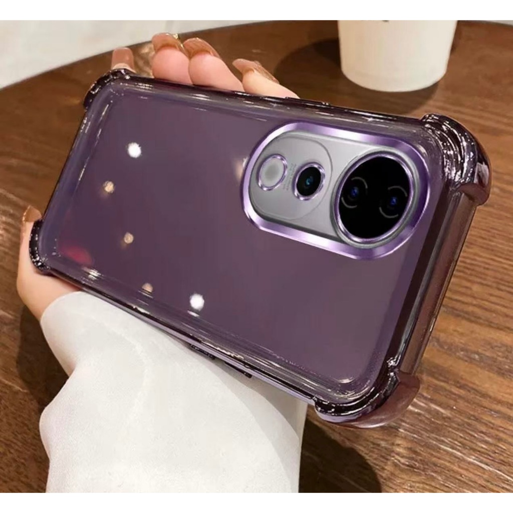 Case Vi X200fe V30 V30Pro V40 V40lite V40Pro V50 V50lite V27 V27Pro V29 เคสซีลีโคน เคสกันกระแทกขอบสี