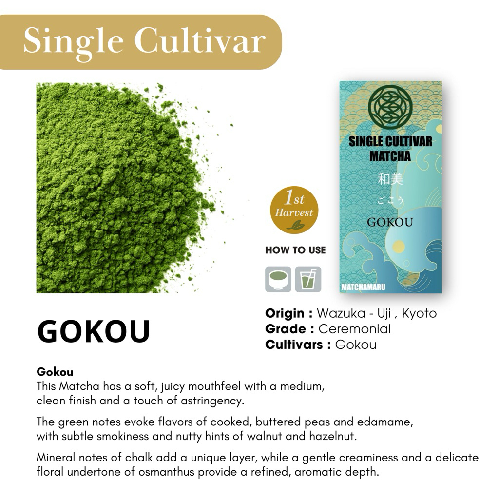 Gokou – wazuka (30g) : Ceremonial grade matcha 100% : Single cultivar