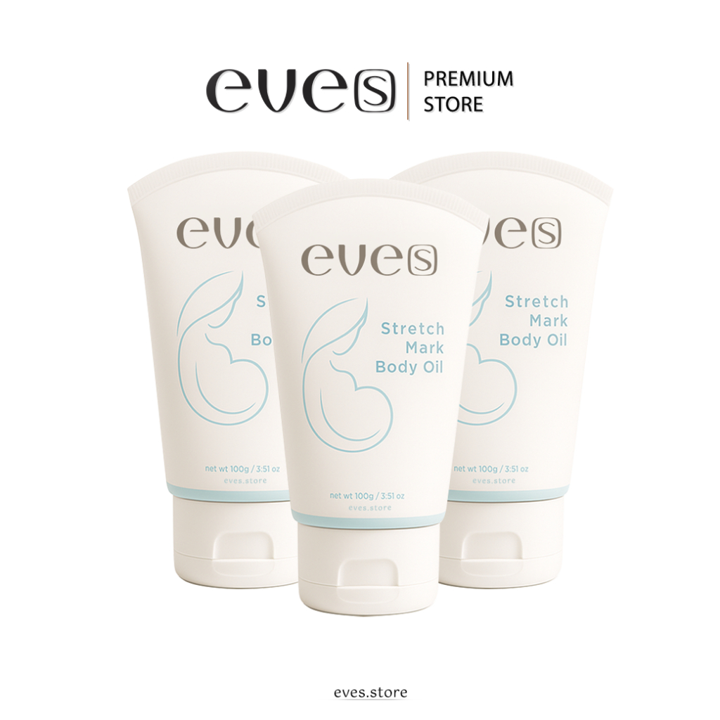 EVES อีฟส์ ออยล์ 3 หลอด อีฟส์ ลดรอยแตกลาย ผิวแตกลาย ท้องแตกลาย รอยแผลเป็น ครีมทาท้อง คนท้องใช้ได้
