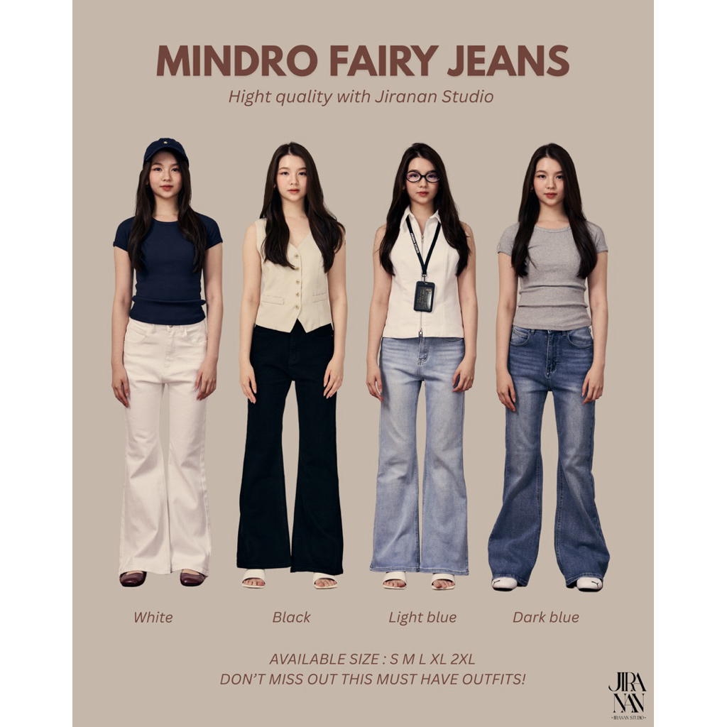 JS12169- ขาม้าทรงเล็ก Mindro fairy Jeans
