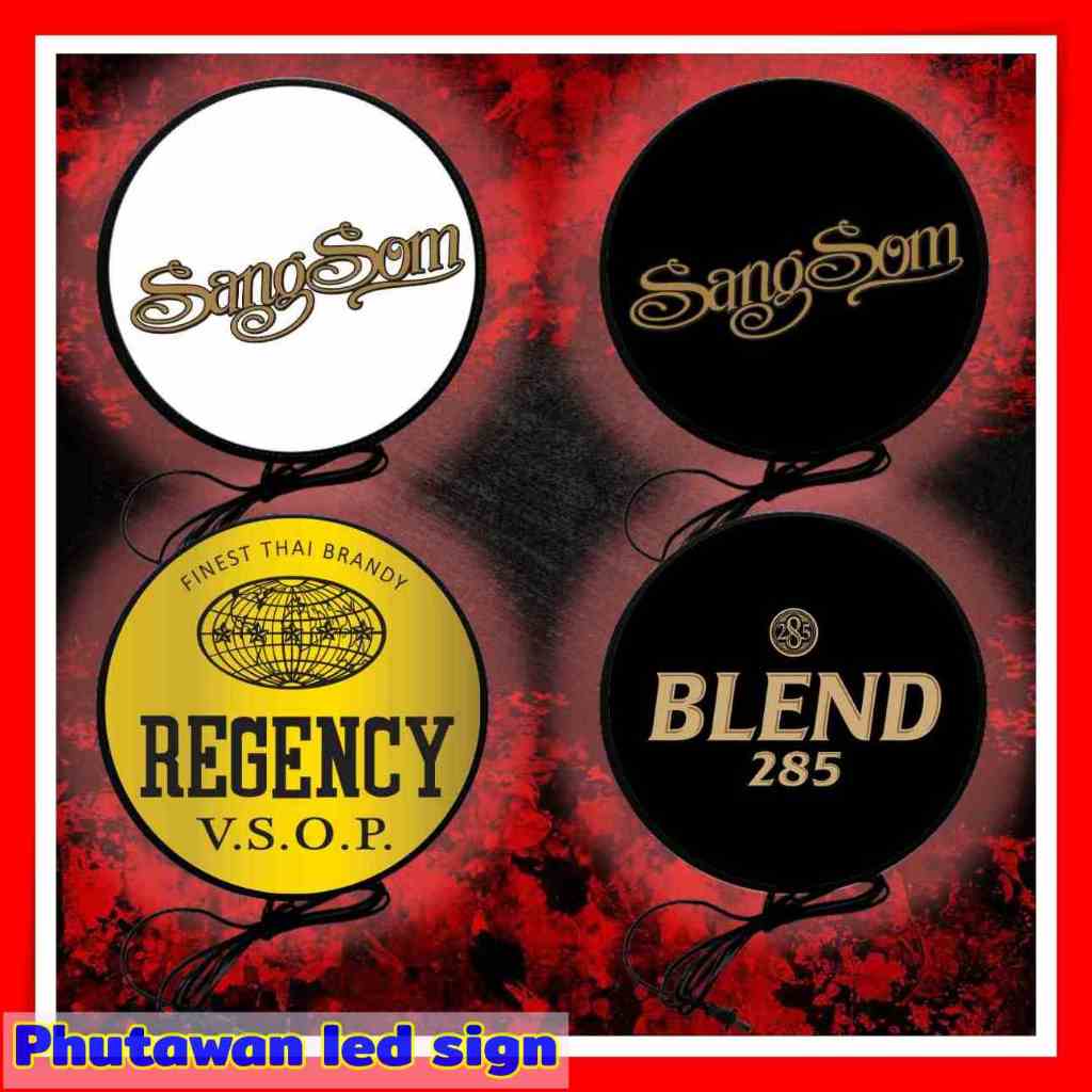 ป้าย ป้ายไฟ ป้ายไฟled แสงโสม แจ็กแดแนล Blend285 Sangsom Jack Hennessy bacardi Smirnoff ป้ายเหล้า เหล