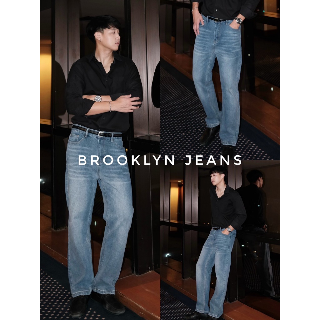 Brooklyn jeans 025 (790.-) กางเกงยีนส์ผู้ชายขากระบอกเล็ก ทรงสวย สีฟอกผ้ายีนส์นิ่ม ใส่สบาย