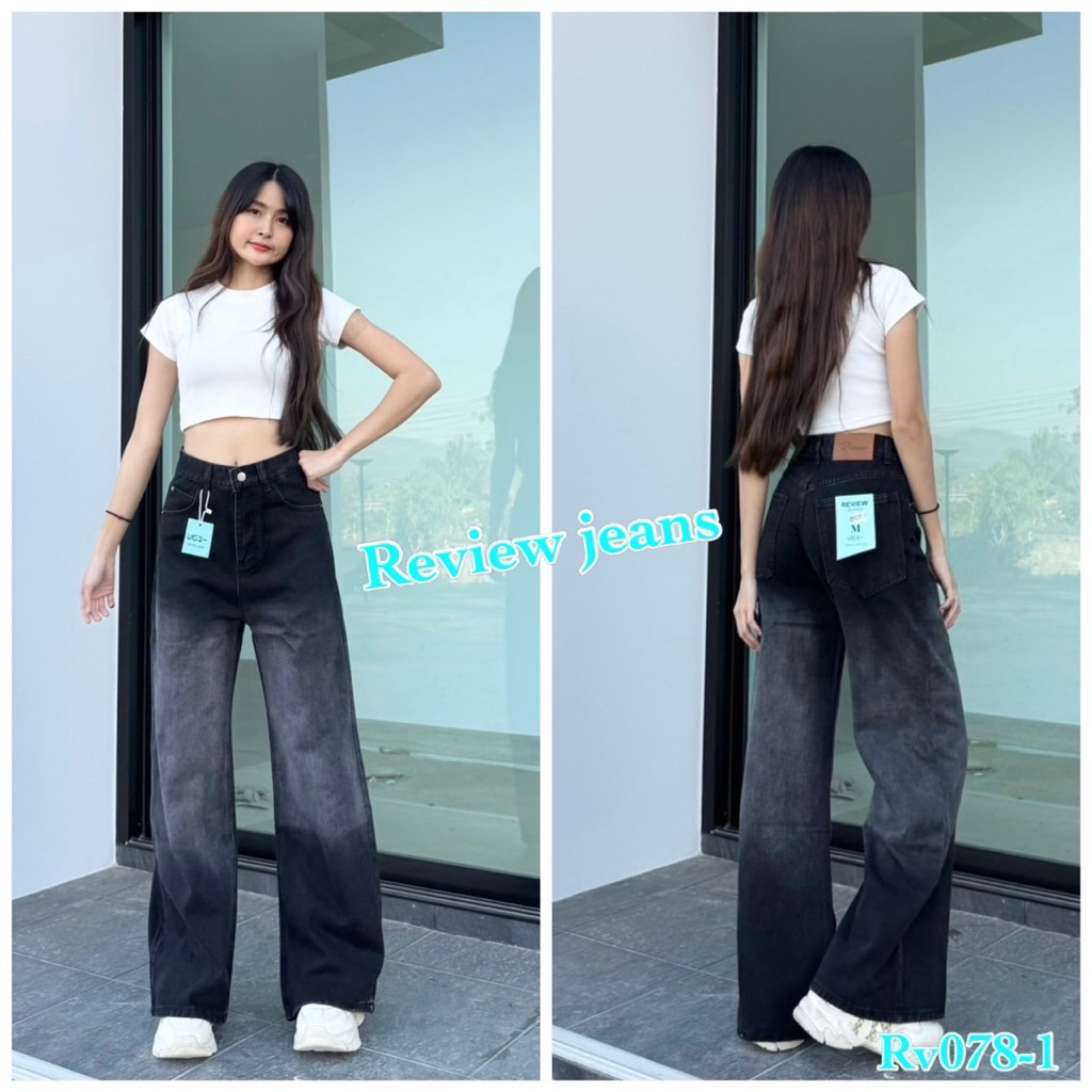 Review Jeans กางเกงยีนส์ผู้หญิงทรงกระบอกใหญ่ ผ้านิ่ม นุ่มใส่สบาย