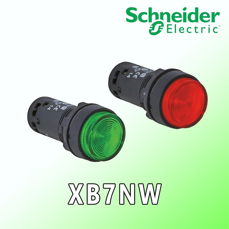 XB7NW สวิตช์ปุ่มกดมีไฟโชว์ 22mm. สีเขียว 24V,220V. 1a,1b ″SCHNEIDER″