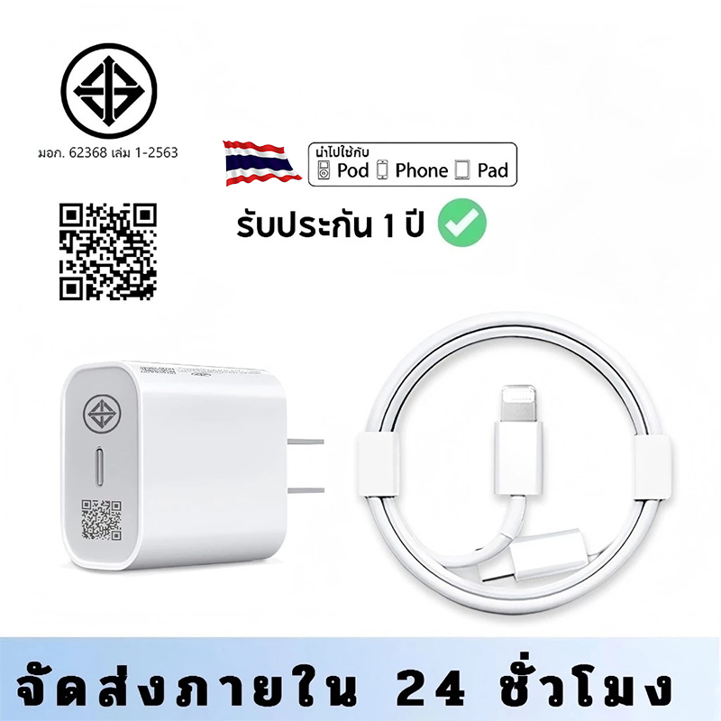 รับประกัน1ปี ชุดชาร์จ pd 45w หัวชาร์จ+สายชาร์จ Typec pd45w 20w fastcharging USB c สำหรับ phone / And